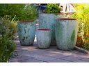 TALL MILANO CONE PLANTERS, AEGEAN GREEN, SET OF 4- 21.5"X27.0", 17"X23", 13"X18", 11"X14