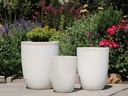 TALL MILANO CONE PLANTERS, CORAL WHITE, SET OF 3- 17"X23", 13"X18", 11"X14