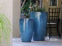 TALL CONE PLANTER, GREEN MIRAGE, SET OF 2-17.5"X27", 13"X22.5"