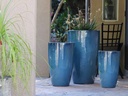 XLG TALL CONE PLANTER, GREEN MIRAGE, SET OF 3- 22"X38", 17.5"X27", 13"X22.5"