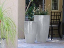 TALL CONE PLANTER, WHITE SPOT, SET OF 2-17.5"X27", 13"X22.5"