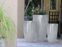 XLG TALL CONE PLANTER, WHITE SPOT, SET OF 3- 22"X38", 17.5"X27", 13"X22.5"