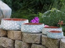 HANDTHROWN HEXAGON BOWLS, AEGEAN BLUE, SET OF 4- 12.5" X 4.5", 10.0" X 3.5", 8.0" X 3.0", 6.5" X 2.5"