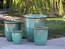 HIGH CANA POTS, GREEN STREAM, SET OF 4 - 24"X27", 20" X22", 16"X19", 12"X11"