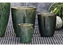 CONE PLANTER, PEACOCK GREEN, SET OF 3- 18.5"x21.0" , 13.5"x16.5", 10.0"x12.0"