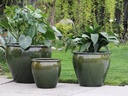 FISH BOWL POTS, FERN GREEN, SET OF 3 - 30.0''X25.0'', 23.0''X21.0'', 17.5''X17.0''