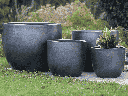 BIG SONOMA PLANTER, MATTE BLACK, SET OF 4 - 27.0" X 22.0", 22.0"X19.0", 17.5"X15.0", 14.0X12.5", ABCD