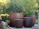 LARGE EGG SHELL POTS, ORGANIC CLAY, SET OF 4- 22.5"x18", 18"x15", 14"x12", 11.5"x12"