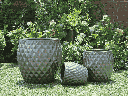 GULUNA PLANTERS WITH DIAMOND, MATTE BLACK, SET OF 3- 20.0" X 22.5", 15.5" X 16.5", 11.0" X 12.0"