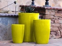 SLIM ROUND PLANTER, CANARY YELLOW, SET OF 3 - 16.0" X 24.0", 14.0" X 18.5", 11.0 X 15.0"