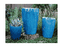 SLIM X-LARGE PLANTER, FALLING AQUA, SET OF 3- 20.5"X32.5", 16.5"X25.5", 13.0"X17.5"