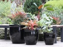 SMALL DECOR PLANTERS, BLACK, SET OF 3- 19"X19"; 15.5"X15"; 12"X12"