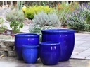 LARGE NO DECOR PLANTER, FALLING BLUE, SET OF 4 - 24.0" X 22.0", 19.0" X 19.0", 15.5" X 15.0", 12.0" X 12.0"