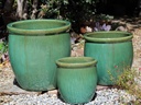LARGE NO DECOR PLANTER, GREEN STREAM, SET OF 4 - 24.0" X 22.0", 19.0" X 19.0", 15.5" X 15.0", 12.0" X 12.0"