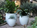 SMALL BO DECOR PLANTERS, WHITE WHITE, SET OF 3- 19"X19"; 15.5"X15"; 12"X12"