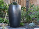 DRUM SHAPED PLANTER, MATTE BLACK, 20.0" X 35.0"