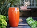 DRUM SHAPED PLANTER, ORANGE, 20.0" X 35.0"