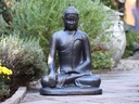 MEDITATION BUDDHA, 22.0"X19.5"X31.5", MATTE BLACK
