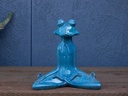 MEDITATION FROG, FALLING AQUA 14.5"X9.0"X15.0"