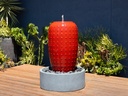 DIAMOND JAR FOUNTAIN, LAVISH RED, 19.5"X35" (BASE/PUMP SOLD SEPERATELY)