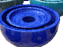 FOUNTAIN BOWL WITH COVER, FALLING BLUE, SIZE A - 28.5"X15.5"