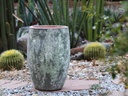 OLIVE NO RIM JAR, SHORT,  VERDIGRIS, SIZE C, D18.5" H24.0"