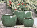 LAGUNA DRUM PLANTER, SPRING GREEN, SET OF 3 - 16.5" X 12.0", 12.0" X 9.0", 8.5" X 6.0"