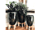 LOCHES TALL PLANTER, MIRROR, SET OF 3 - 16.5" X 23.5", 12.0" X 17.5", 8.5" X 13.0"