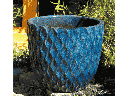 WILD BERRY PLANTER, AZTEC BLUE, SET OF 3 - 14.0" X 13.5", 11.5" X 10.0", 8.5" X 7.5"